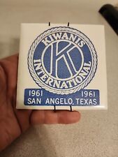 KIWANIS INTERNATIONAL 1961 SAN ANGELO, TEXAS Ceramic Tile Wall Hanging Decor picture
