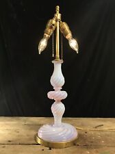 RARE Early Antique Vtg Pink Opaline Twist Murano Art Glass Lamp Seguso? MCM picture
