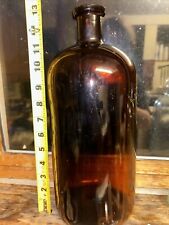 Large 1 Gallon Medicine cure bottle Amber 13 1/2 in 1890-1920 Vintage Pharmacy picture