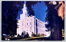St George Utah~Mormon Temple Made Of Native Vermilion Sandstone~Vintage Postcard picture