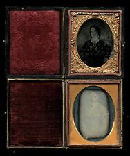 Lot 1/9 Plate Photos of Women 1840s 1850s 1860s Daguerreotype + Ambrotype Sealed picture