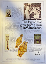 1987 Magazine Advertisement Rolex Watches Wimbledon Tennis Champion Spencer Gore picture