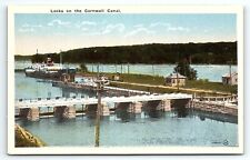 c1910 MONTREAL ST LAWRENCE RIVER LOCKS CORNWALL CANAL VALENTINE POSTCARD P1770 picture