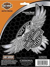 Harley-Davidson Bar & Shield Decal with Eagle in Shiny Chrome, 7