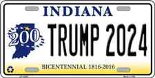 Trump 2024 Indiana Novelty Metal License Plate Tag picture