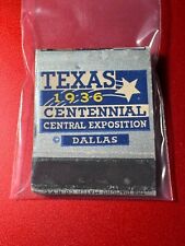 MATCHBOOK - 1936 TEXAS CENTENNIAL CENTRAL EXPOSITION - DALLAS, TX - UNSTRUCK picture