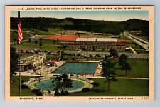 Kingsport TN-Tennessee, Legion Pool With Civic Auditorium, Vintage Postcard picture