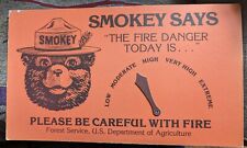 Vintage Smokey The Bear U.S. Forest Service Fire Danger Graphic Counter Display picture