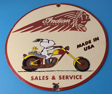 Vintage Indian Motorcycles Sign - Gas Pump Service Station Biker Porcelain Sign picture