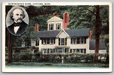 Hawthornes Home Concord MA Massachusetts WB Postcard UNP VTG Unused Vintage picture