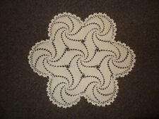 Vintage Crocheted Round Doily White Scalloped Edge 21