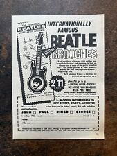 The Beatles - Guitar Brooches Advert - 1964 Press Cutting r505 picture