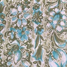 Vtg Fabric-2.5 Yds 1950’s/60s Soft Cotton Green Blue Floral Spring Summer Weight picture