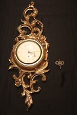 Vintage Syroco 8 Day Jeweled Wall Clock With Key picture