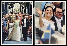 Postcards x2 Swedish Monarchy Wedding Crown Princess Victoria & Daniel Westling picture