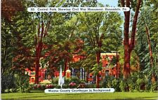 1940s Honesdale Pennsylvania Civil War Monument Central Park Linen Postcard EW picture