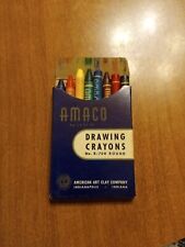 Vintage Amaco Drawing Crayons Set Of 8 Decent Condition Made In USA Rare And Htf picture