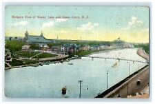 1911 Birds Eye View Of Wesley Lake Ocean Grove New Jersey NJ Antique Postcard picture