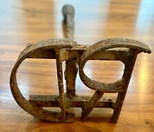 Vintage Old Hand Forged US Livestock Cattle Branding Iron Short Handle R D picture
