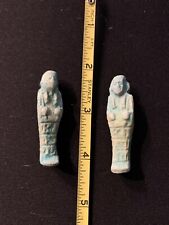 TWO Egyptian Ishabti Hand Carved Beads Amulets Vintage picture
