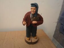 French SANTON Provence SIGNED SYLVETTE AMY French Peasant MAN CARYING WOOD 7.5