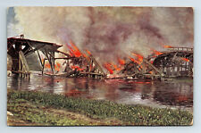 c1917 WWI Postcard Destruction of Russian Bridge in the Theatre of War picture