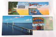 VTG Upper Peninsula Michigan Souvenir Photos Postcard Mackinac Pictured Rocks picture