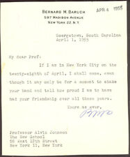 BERNARD M. BARUCH - TYPED LETTER SIGNED 04/01/1955 picture