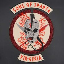 SONS OF SPARTA Iron On Patches SPARTA Large Size for Full Back of Jacket Rider picture