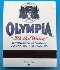1 Vintage Olympia Brewery Matchbook It's the Water Unused Good Condition picture