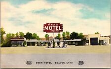 Linen Postcard Dee's Motel on Hiway 91 in Beaver, Utah picture
