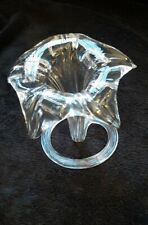 Vintage Hand Blown Clear Glass Flower Vase Delicate picture