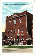 Masonic Hall and Palace Theatre Mount Carmel IL c1915 Divided Postcard picture