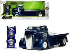 1947 Ford COE Flatbed Truck Dark Blue Metallic with White Top 