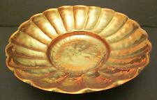 Vintage Manzoni & Martini Hammered Copper Bowl - Floral or Shell Style picture