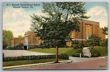 Postcard Kennett Square PA Kennett Consolidated School c1947 Curt Teich picture