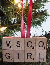 VSCO GIRL Wood Scrabble Letter Tile Christmas Ornament picture