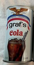 Vintage Graf's Cola Soda Pop Can Straight Steel Wright Brothers picture