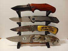 Knife Display Stand for 4 med - larger Knives Gift Sportsman Hunter Collector w4 picture