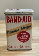 VINTAGE JOHNSON & JOHNSON BAND-AID METAL BOX EMPTY CONTAINER TIN picture