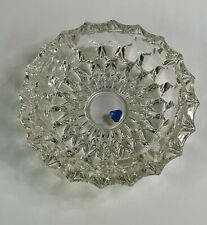 Vintage Clear Diamond Glass Ashtray Made In Israel 7” In Diameter picture
