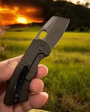 Berg Blades Slim Knife Stonewashed Blade Flamed Titanium W/ Timascus Kit Cleaver picture