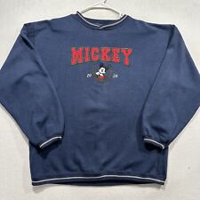 Vintage 90s Disney Micky Mouse Aplique  Sweatshirt Blue Large Crewneck  picture