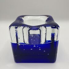 Partylite Retired Kerkenhalter Blue Lagoon Art Glass Votive Candle Holder Vtg picture
