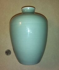 Unknown Vintage Origin? Exquisite Celadon Mint Green Plum Vase 6-Asian Mark Base picture