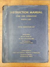 Vintage WWII National Supply Co Manual GAB-4 Diesel Generator Manual+Parts List picture