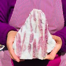 2.68LB Natural red tourmaline quartz crystal mineral specimen spiritual healing picture