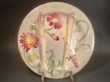Antique Art Nouveau French Asparagus and Floral Majolica Plate picture