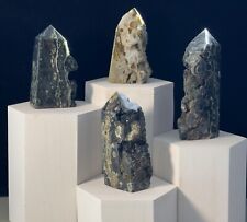 Ocean Jasper Raw Edge Towers,Quartz Crystal,Metaphysical,Reiki,Unique gift,Decor picture