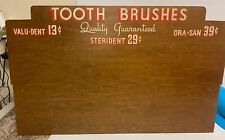 Vintage Advertising Toothbrush Quality Guaranteed Hanging Wall Wood Board picture